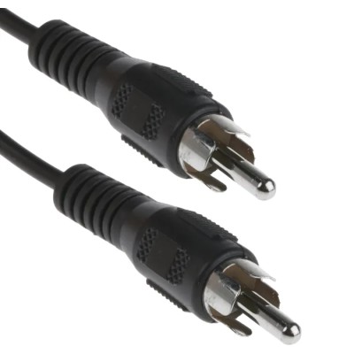 RS PRO Male RCA to Male RCA Auxiliary Cable 5 meters Black 742-4305