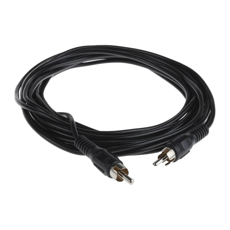 RS PRO Male RCA to Male RCA Auxiliary Cable 5 meters Black 742-4305