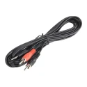 RS PRO Male 3.5 mm Stereo Jack to Male RCA x 2 Auxiliary Cable Black 3m 742-4541