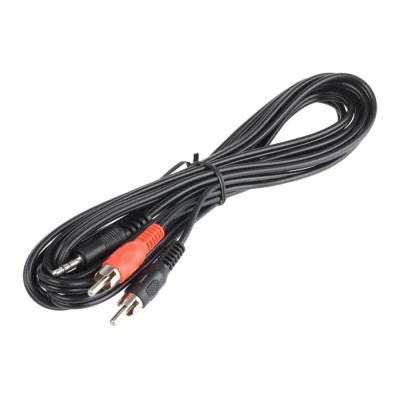 RS PRO Male 3.5 mm Stereo Jack to Male RCA x 2 Auxiliary Cable Black 3m 742-4541