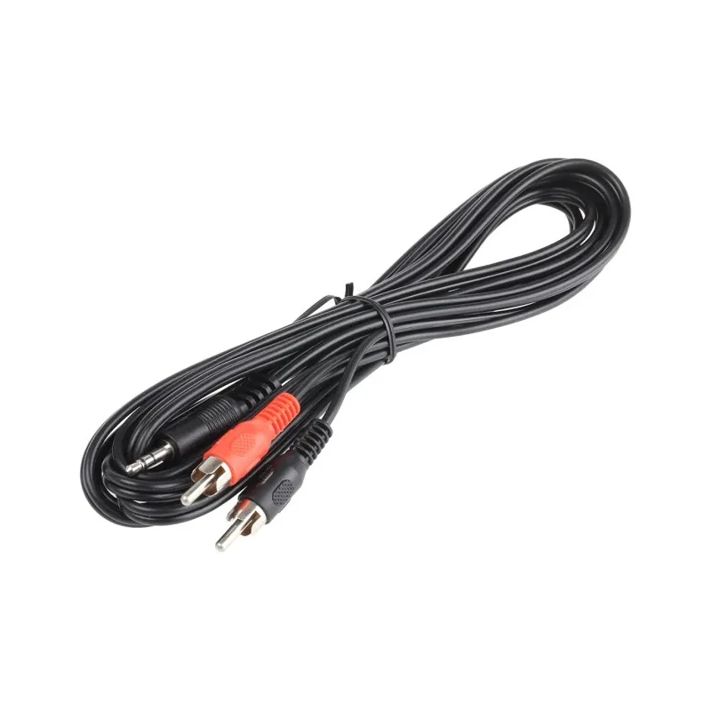 RS PRO Male 3.5 mm Stereo Jack to Male RCA x 2 Auxiliary Cable Black 3m 742-4541