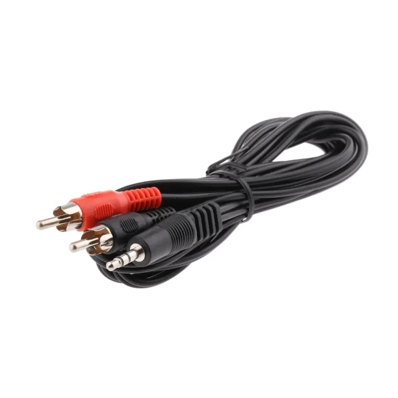 RS PRO Male 3.5 mm Jack to Male Phono Auxiliary Cable Black 2 m 742-4548