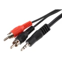 RS PRO Male 3.5 mm Jack to Male Phono Auxiliary Cable Black 2 m 742-4548