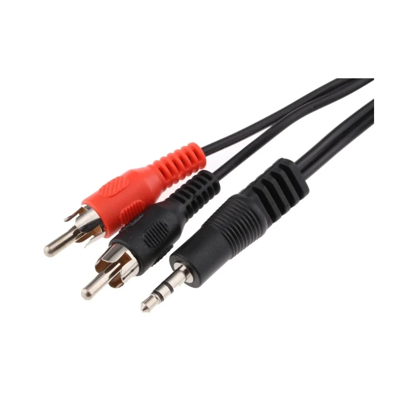 RS PRO Male 3.5 mm Jack to Male Phono Auxiliary Cable Black 2 m 742-4548