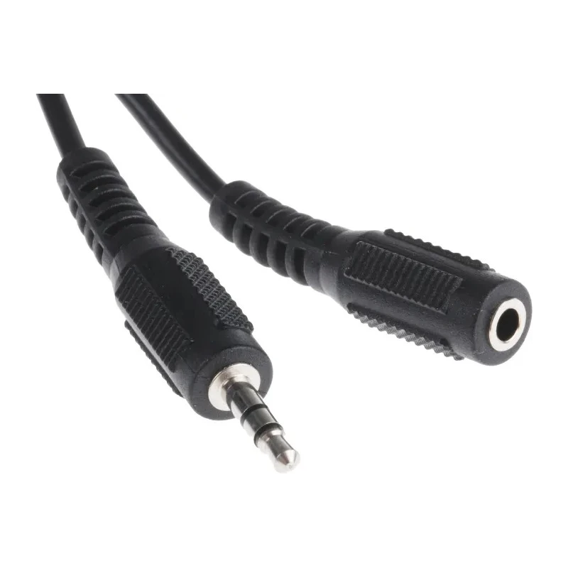 RS PRO Male 3.5 mm Stereo Jack to Female 3.5 mm Stereo Jack Auxiliary Cable, Black, 3 m 742-4551