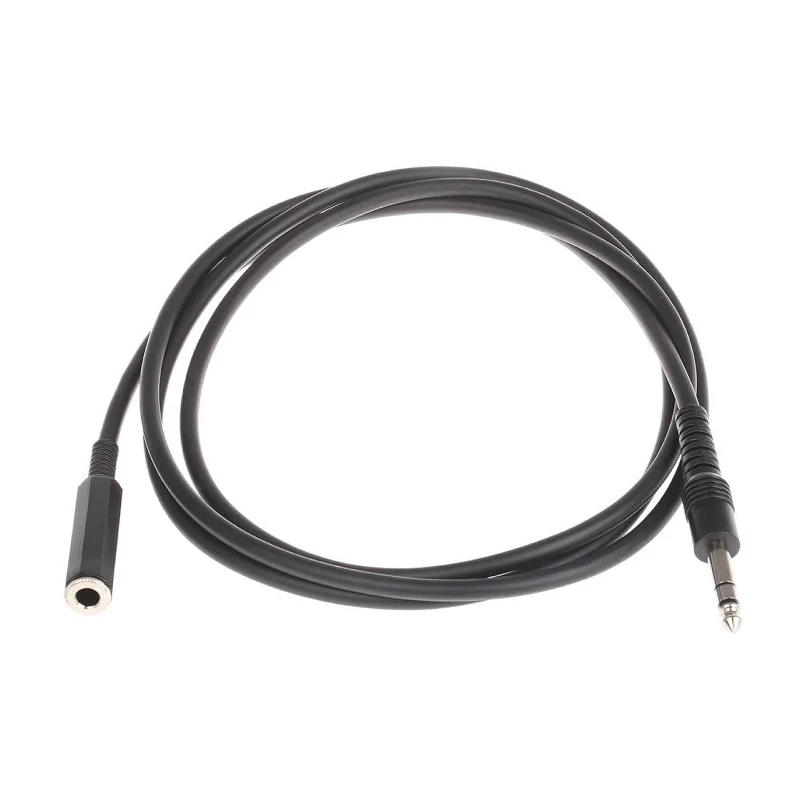RS PRO Male 6.35 mm Stereo Jack to Female 6.35 mm Jack Auxiliary Cable, Black, 2 m 742-4563