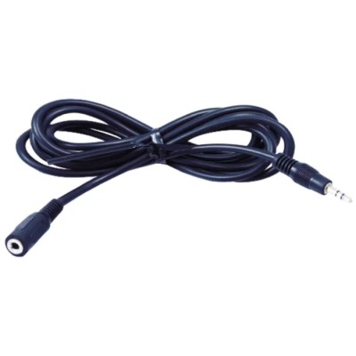RS PRO Male 3.5 mm Stereo Jack to Female 3.5 mm Stereo Jack Auxiliary Cable, Black, 2 m 742-4557