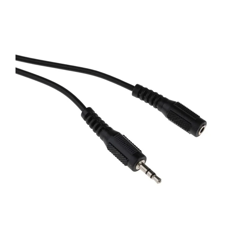 RS PRO Male 3.5 mm Stereo Jack to Female 3.5 mm Stereo Jack Auxiliary Cable, Black, 2 m 742-4557