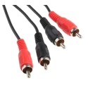 RS PRO Male Phono to Male Phono Auxiliary Cable Black 2 m 742-4573
