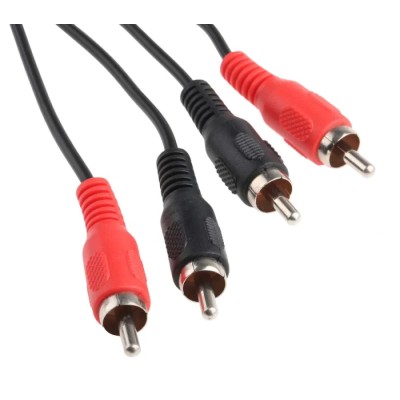 RS PRO Male Phono to Male Phono Auxiliary Cable Black 2 m 742-4573