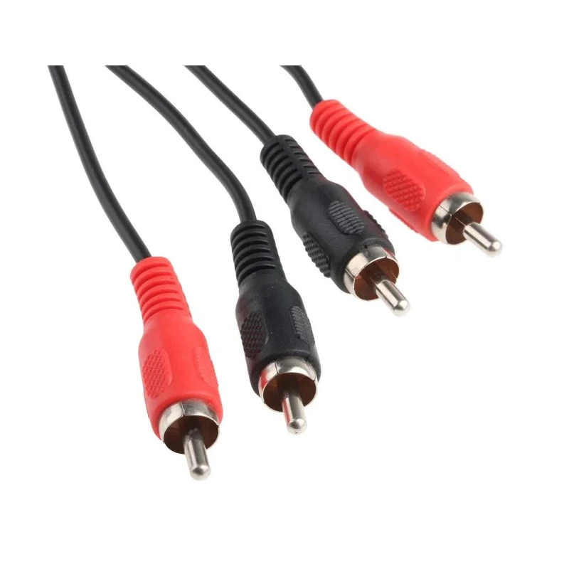 RS PRO Male Phono to Male Phono Auxiliary Cable Black 2 m 742-4573
