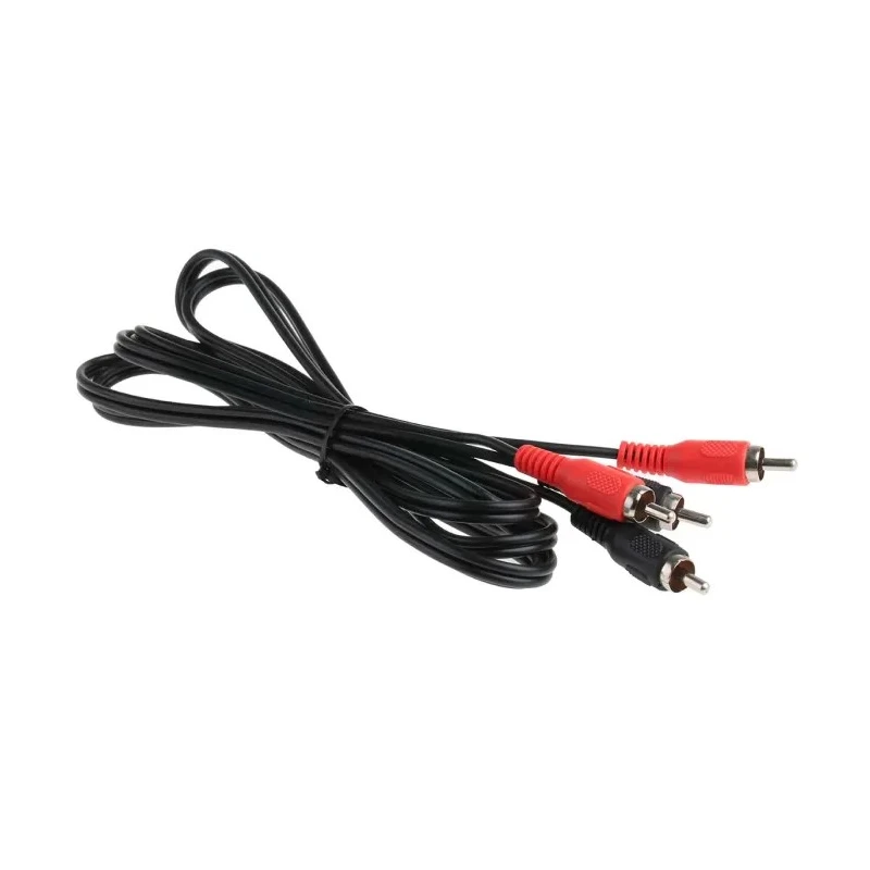RS PRO Male Phono to Male Phono Auxiliary Cable Black 2 m 742-4573
