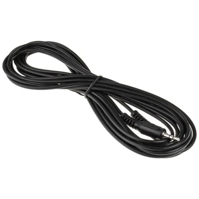 RS PRO Male 3.5 mm Stereo Jack to Female 3.5 mm Stereo Jack Auxiliary Cable Black 5 m 742-4560