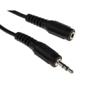 RS PRO Male 3.5 mm Stereo Jack to Female 3.5 mm Stereo Jack Auxiliary Cable Black 5 m 742-4560