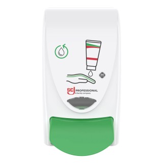 SCJ Professional Wall Mounted Soap Dispenser 1 L Manual Antibacterial Plastic Green White RES1LDS 1