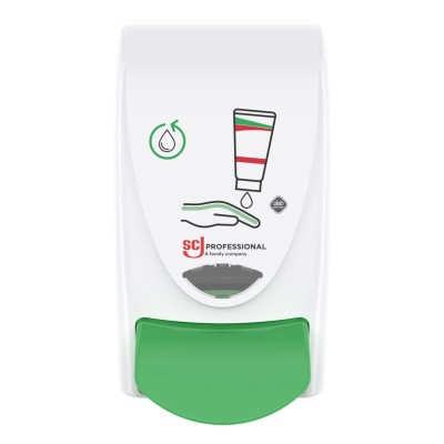 SCJ Professional Wall Mounted Soap Dispenser 1 L Manual Antibacterial Plastic Green White RES1LDS 1