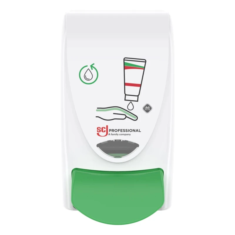 SCJ Professional Wall Mounted Soap Dispenser 1 L Manual Antibacterial Plastic Green White RES1LDS 1