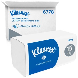 KLEENEX Interfolded Hand Towels 2 Ply 215 x 318 mm 124 Sheets 6778