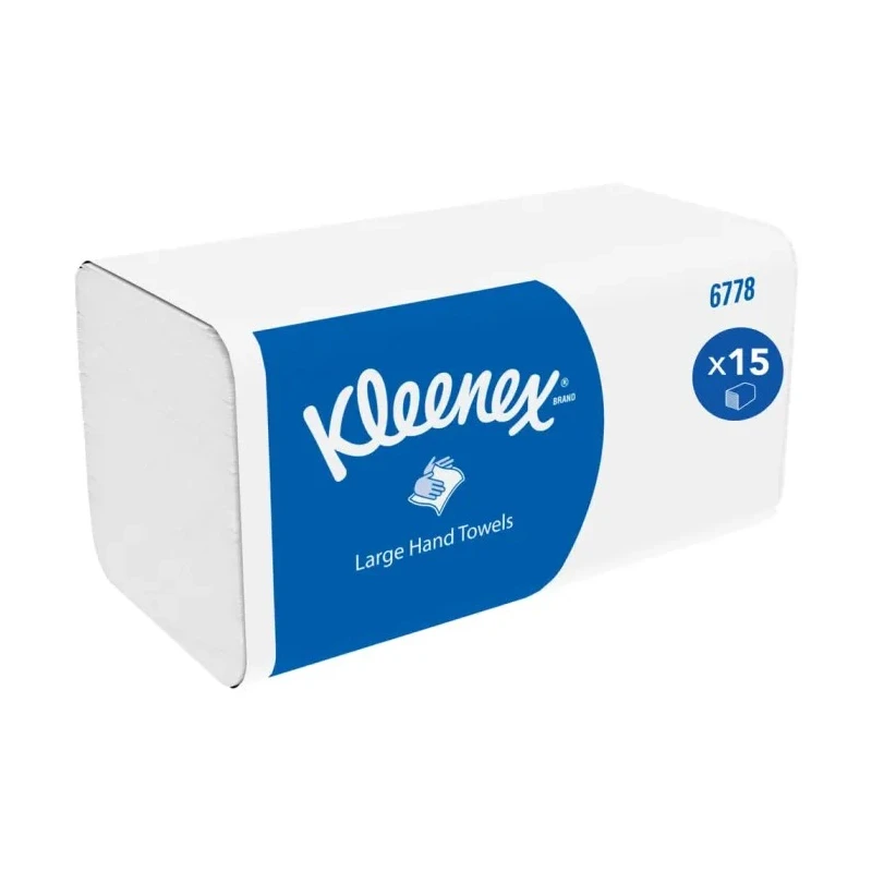 KLEENEX Interfolded Hand Towels 2 Ply 215 x 318 mm 124 Sheets 6778