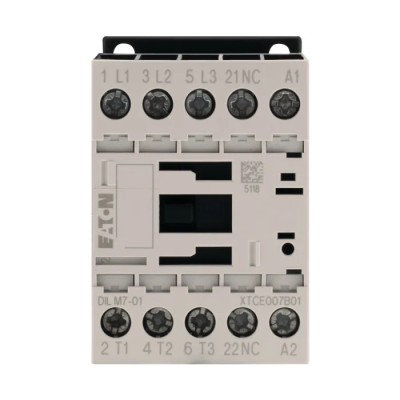 Eaton DILM Series Contactor 24V AC Coil, 3-Pole, 7 A Contact Current, 3 kW Power Rating, 400V AC 276572 DILM7-01(24V50HZ)