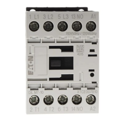 Eaton DILM Contactor 3-Pole 7 A 3 kW Motor Control DIN Rail Mount 110V AC Coil 276547 DILM7-10(110V50HZ,120V60HZ)