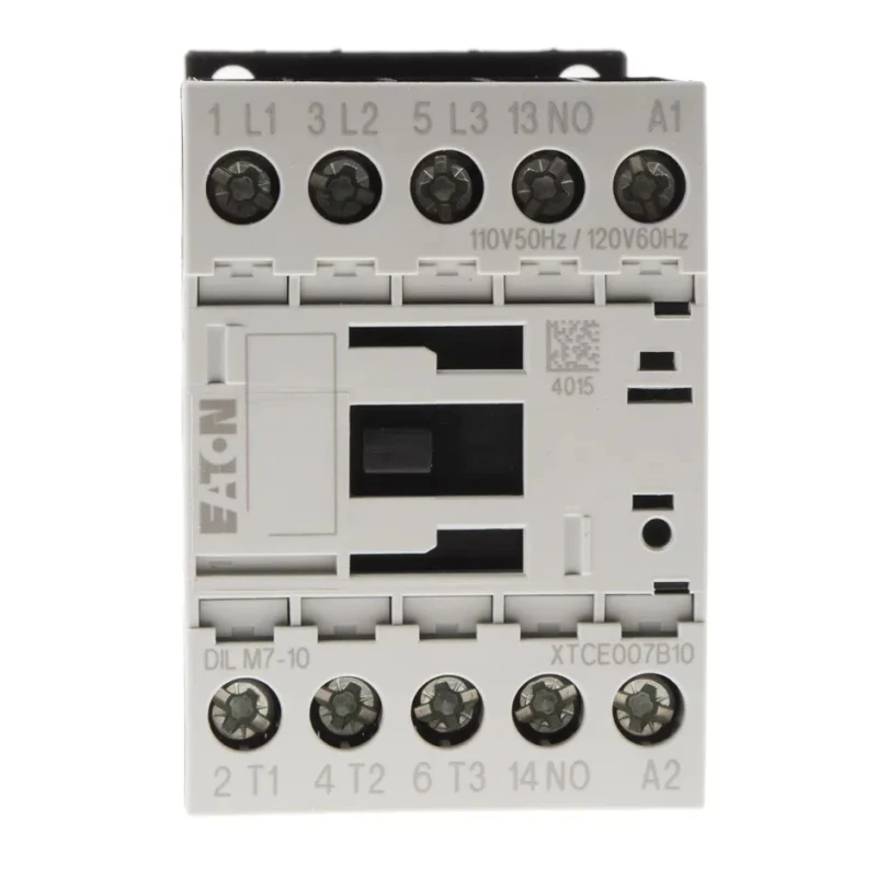 Eaton DILM Contactor 3-Pole 7 A 3 kW Motor Control DIN Rail Mount 110V AC Coil 276547 DILM7-10(110V50HZ,120V60HZ)