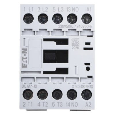 Eaton DILM Contactor 3-Pole, 7 A, 3 kW, 230V AC Coil, 400V AC Contact Voltage 276550 DILM7-10(230V50HZ,240V60HZ)