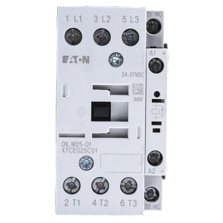 Eaton DILM Contactor, 24V DC Coil, 3-Pole, 25 A, 11 kW Power Rating, 400V AC Contact Voltage, DIN 277178 DILM25-01(RDC24)