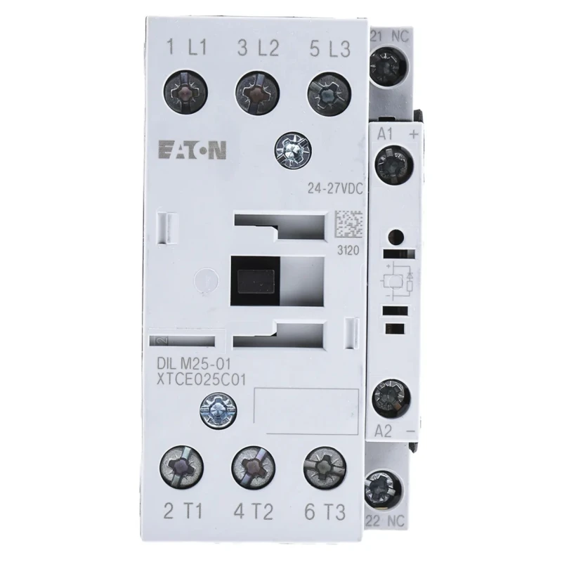 Eaton DILM Contactor, 24V DC Coil, 3-Pole, 25 A, 11 kW Power Rating, 400V AC Contact Voltage, DIN 277178 DILM25-01(RDC24)