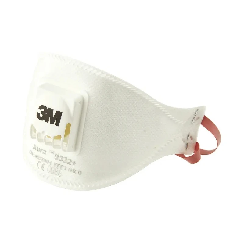 3M Aura™ 9300+ Series FFP3 Disposable Respirator Valved Flat Fold 10 Per Pack United Kingdom FFP3