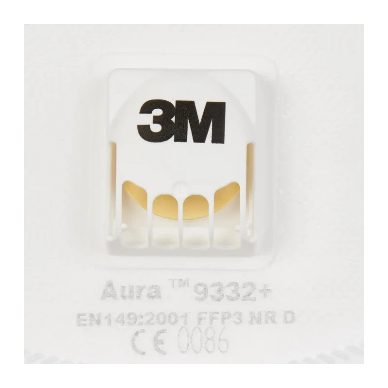 3M Aura™ 9300+ Series FFP3 Disposable Respirator Valved Flat Fold 10 Per Pack United Kingdom FFP3