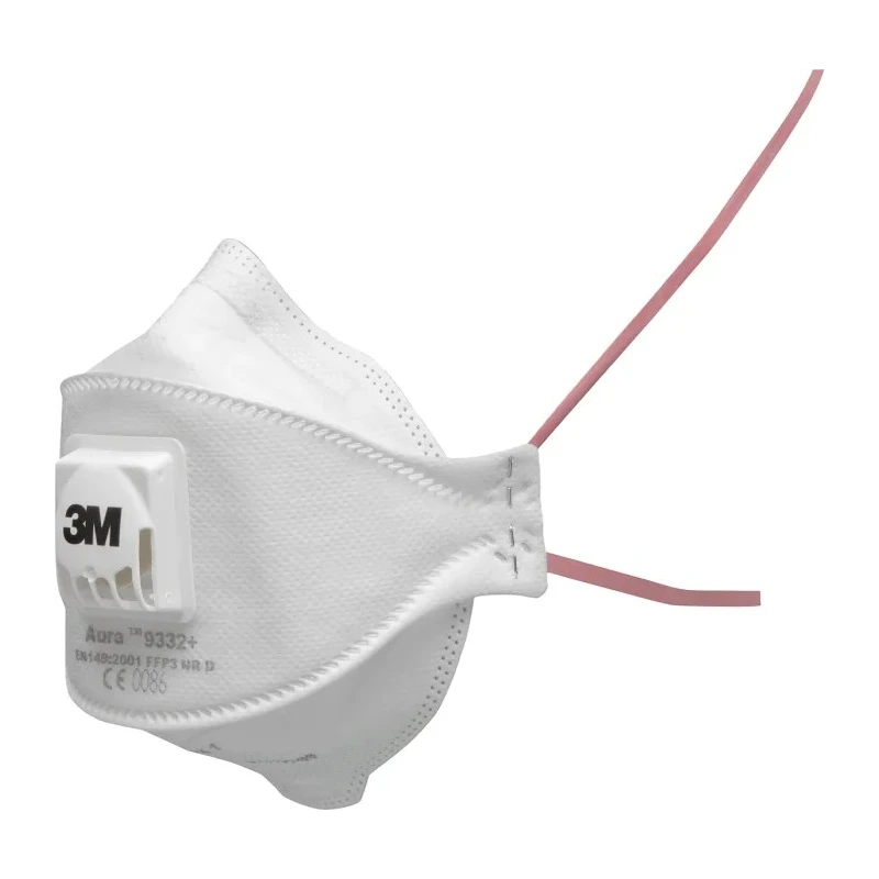 3M Aura™ 9300+ Series FFP3 Disposable Respirator Valved Flat Fold 10 Per Pack United Kingdom FFP3