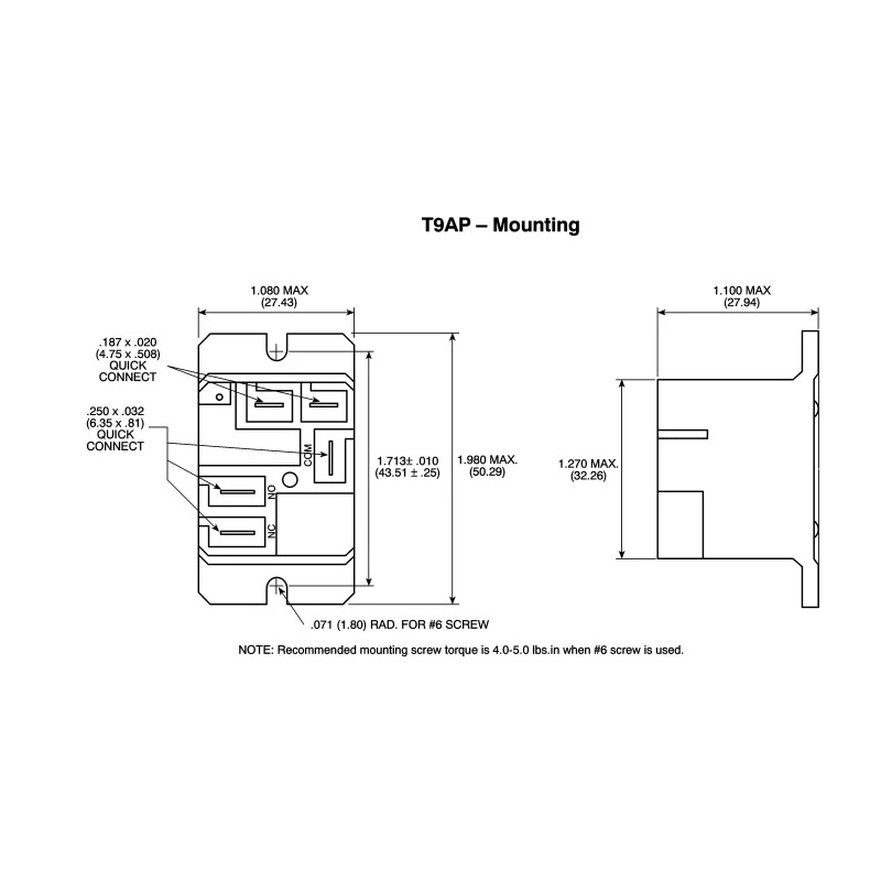TE Connectivity Flange Power Relay 24V DC Coil 20A Switching Current SPDT T9AP5D52-24 5-1419102-2
