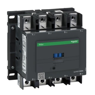 Schneider Electric LC1D Contactor, 24V DC Coil, 4-Pole, 115 A Contact Current, 1kV AC Contact Voltage LC1D1150046BD