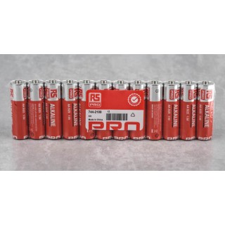 RS PRO Alkaline AA Battery 1.5 V 2.4Ah Non-Rechargeable Standard Termination Pack of 12 744-2199