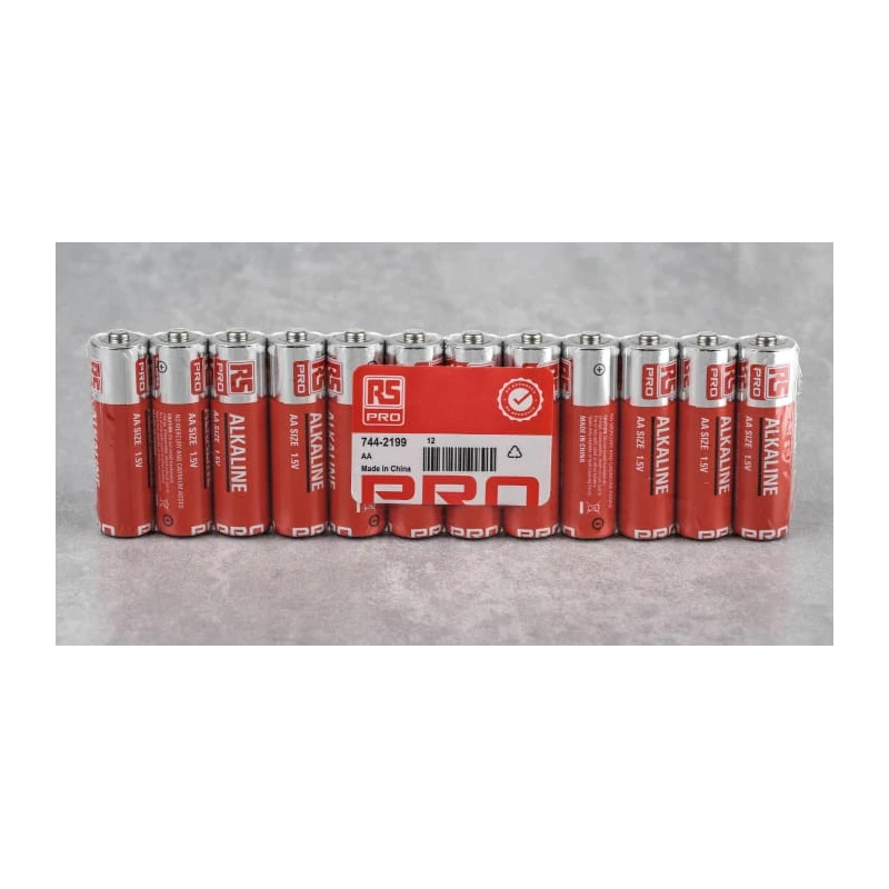 RS PRO Alkaline AA Battery 1.5 V 2.4Ah Non-Rechargeable Standard Termination Pack of 12 744-2199