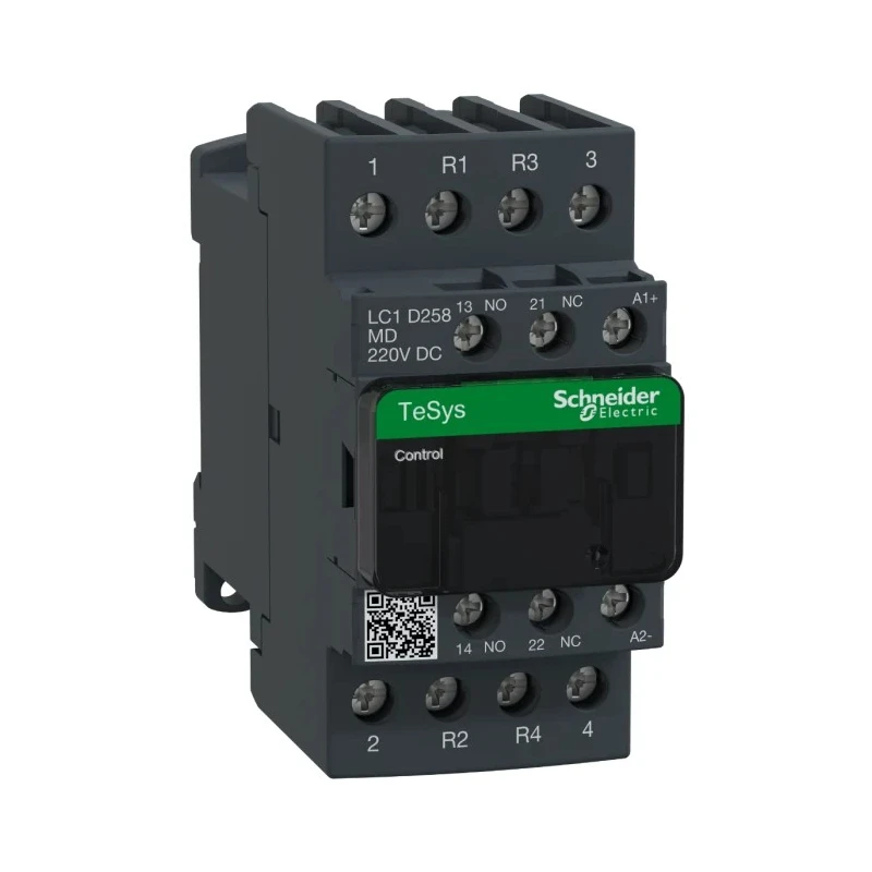 Schneider Electric LC1D Contactor 4-Pole, 230V DC Coil, 40A 220V, 2 NO/2 NC, 690V AC/DC LC1D258MD