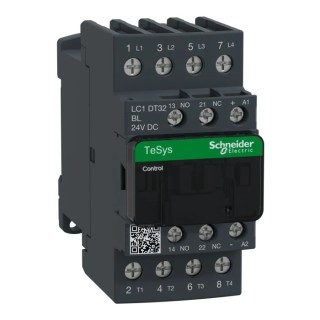 Schneider Electric LC1D Contactor 24V DC Coil, 4-Pole, 32A, 14.08kW, 4 NO, 690V AC/DC LC1DT32BL