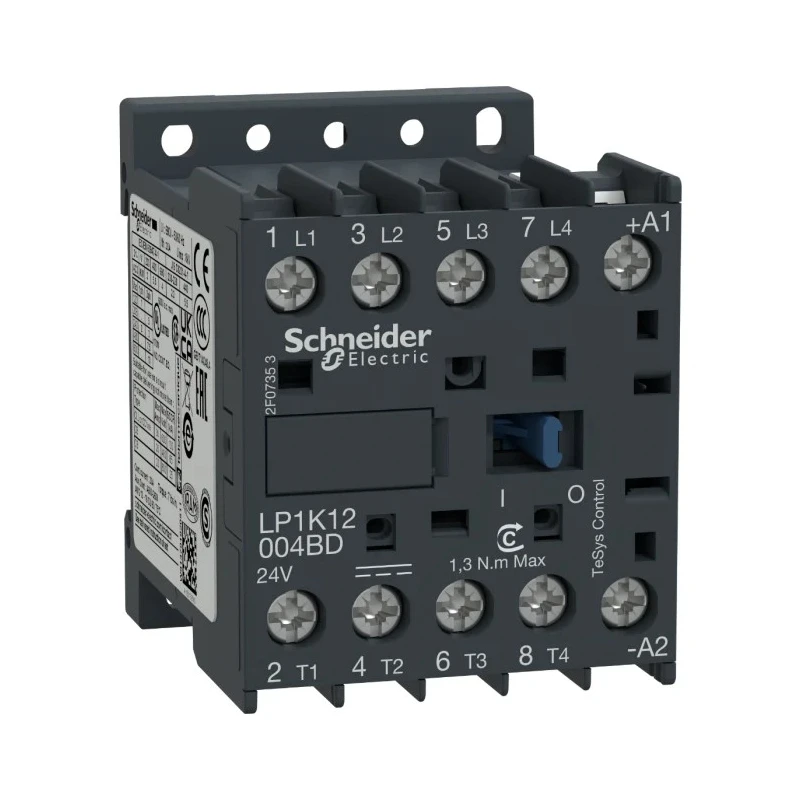 Schneider Electric LP1K Contactor, 24V DC Coil, 4-Pole, 20A, 690V AC, Motor Control LP1K12004BD
