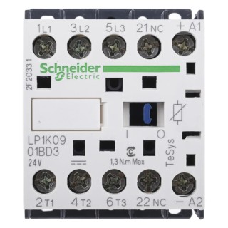 Schneider Electric LP1K Contactor, 24V DC Coil, 3-Pole, 9 A, 3 NO, 690V AC LP1K0901BD3