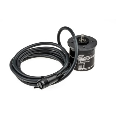 Omron E6CP Series Absolute Encoder 24V DC, 256 Pulses Per Revolution, Open Collector Signal, Solid Shaft 6 mm E6CP