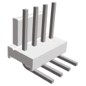 TE Connectivity MTA-100 Series Right Angle Through Hole Pin Header 4 Contacts 2.54 mm Pitch 1 Row Unshrouded 640455-4