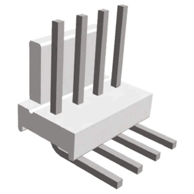 TE Connectivity MTA-100 Series Right Angle Through Hole Pin Header 4 Contacts 2.54 mm Pitch 1 Row Unshrouded 640455-4