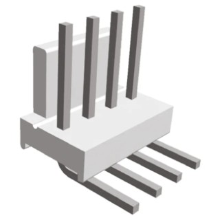 TE Connectivity MTA-100 Series Right Angle Through Hole Pin Header 4 Contacts 2.54 mm Pitch 1 Row Unshrouded 640455-4