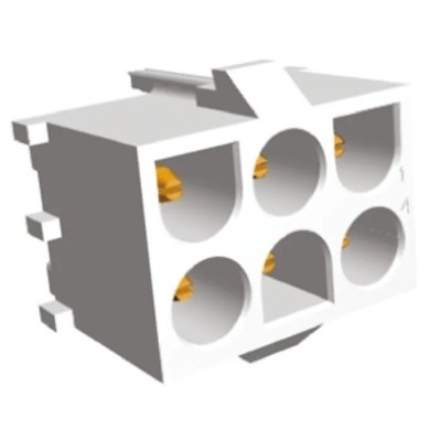 TE Connectivity Universal MATE-N-LOK Series Straight Through Hole PCB Header, 6 Contacts, 6.35 mm Pitch, 3 Row 641970-3