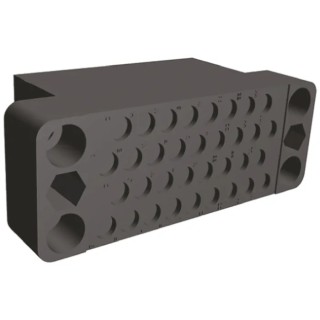 TE Connectivity M Series Straight Panel Housing Connector 34-Contact 4 Row 3.81 mm Pitch Solder 12V 13A 1-201357-1