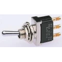 TE Connectivity Panel Mount Toggle Switch On-Off-On SPDT 6A 250V AC Chrome Plated Brass Actuator 5-6437630-5