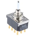 TE Connectivity Panel Mount Toggle Switch, On-On-On Operation, 4PDT, 6A Contact Current, 250V AC, Chrome Plated 3-6437630-6