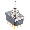 TE Connectivity Panel Mount Toggle Switch, On-On-On Operation, 4PDT, 6A Contact Current, 250V AC, Chrome Plated 3-6437630-6