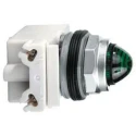 Schneider Electric Panel Mount Green LED Pilot Light, Harmony 9001K Series, 30 mm Cutout, 125/240V AC, IP66, Round 9001KP40G9